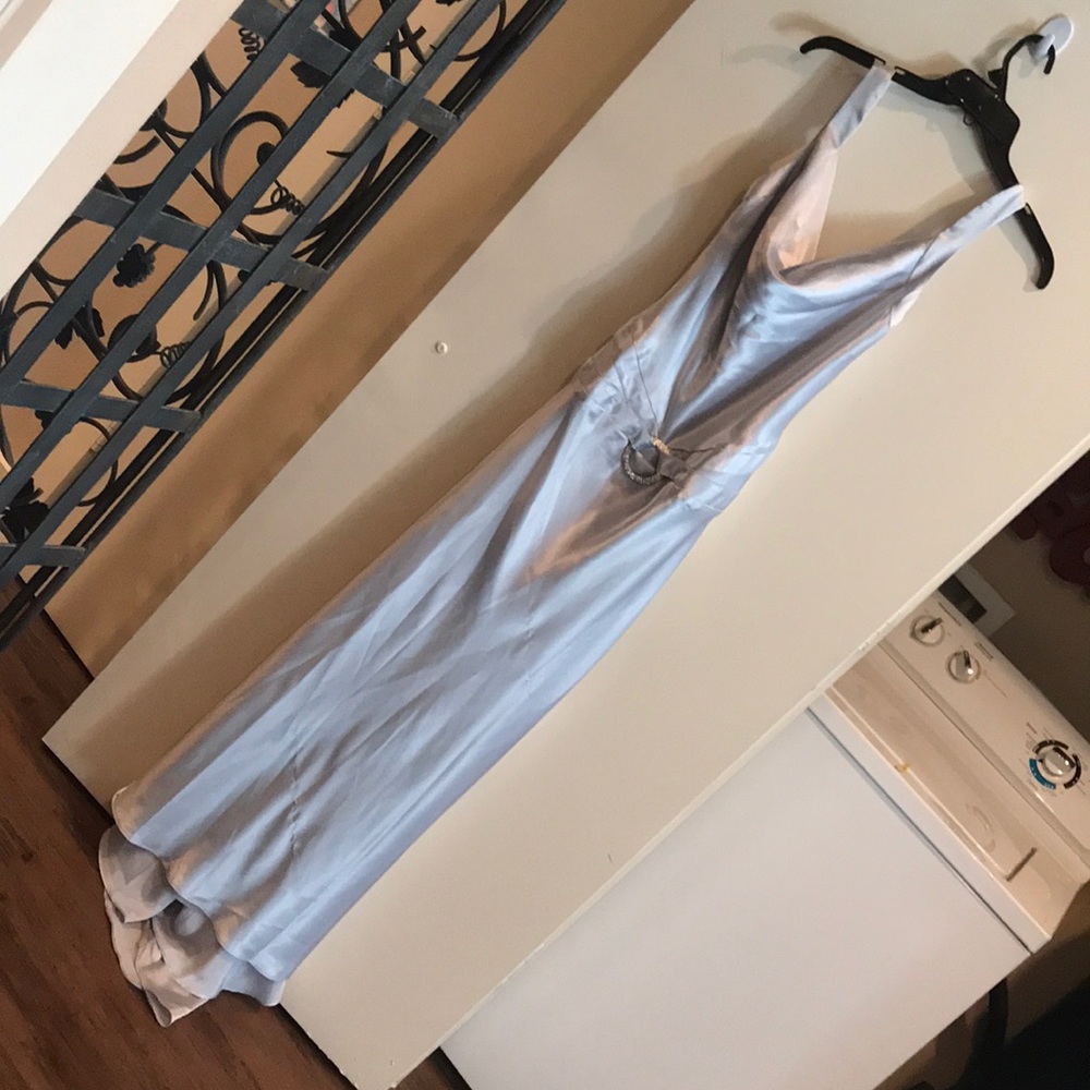 Silk baby blue dress
